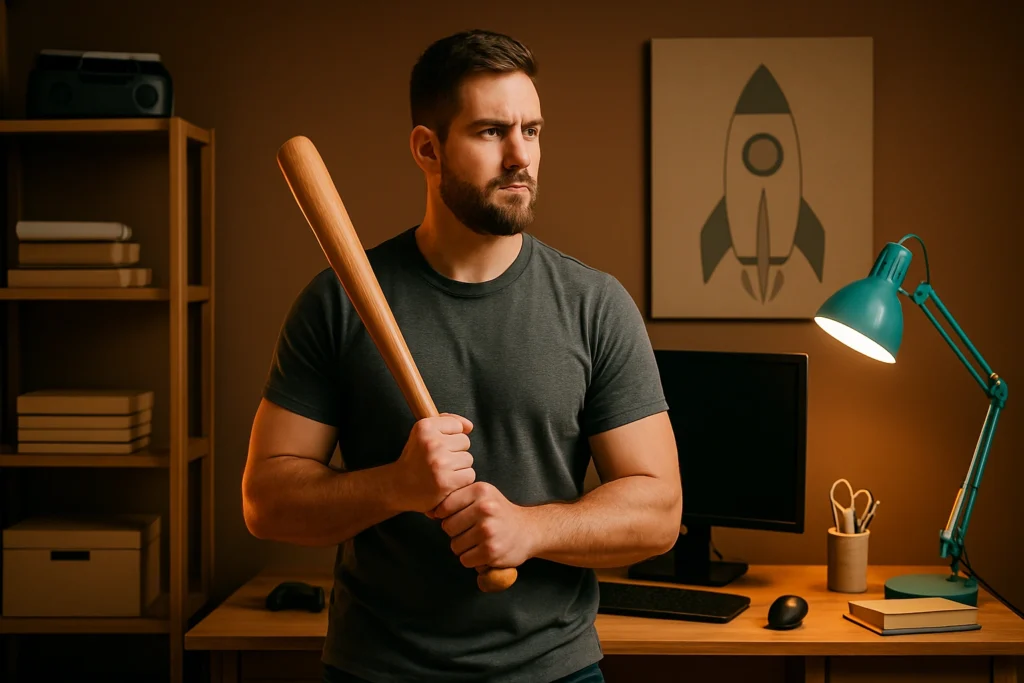 ISFJ Personality Traits and Strengths represented by the person holding the baseball bat